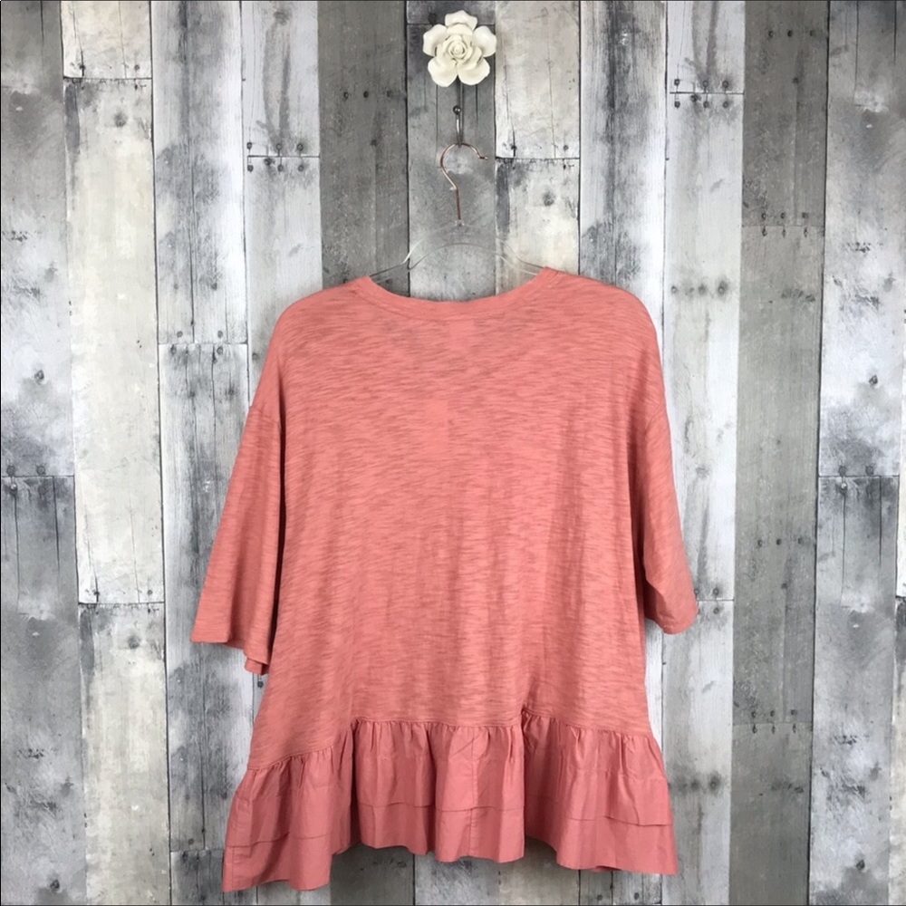 Anthro Akemi & Kin Rose Cascade Ruffle Top  XS NWT - Picture 5 of 8